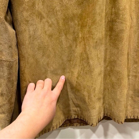 VINTAGE camel suede coastal cowgirl blazer size Large - Picture 10 of 12